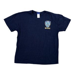 Vintage Licensed NYPD New York Police Department T Shirt Men's LARGE Embroidered